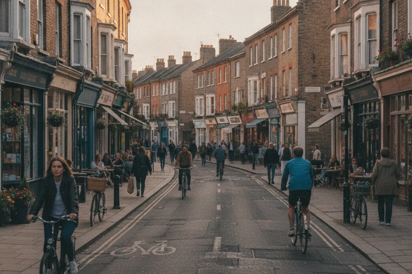 Independent shops and cafes on a busy east Oxford street